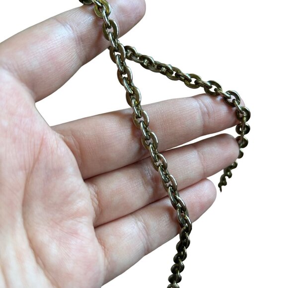 Vintage Black Leather Animal Print Embossed Crossbody Bag Chain Strap - Picture 11 of 11